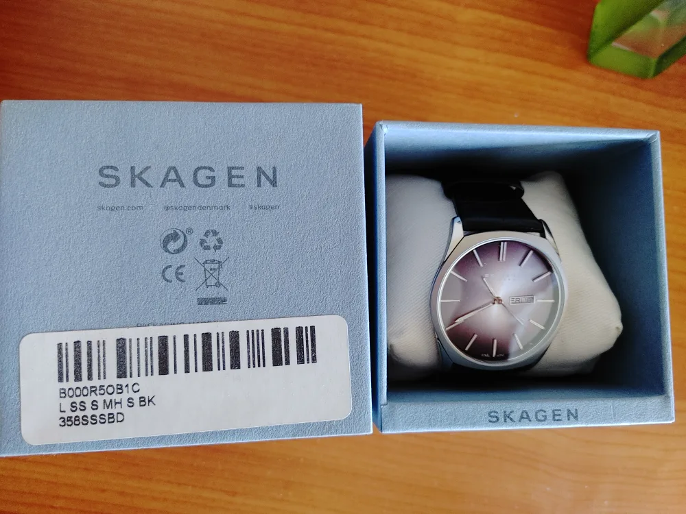 Skagen Black Leather Band Watch image indicator(5)
