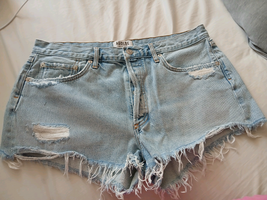 AGOLDE Distressed Denim Shorts SIZE 30