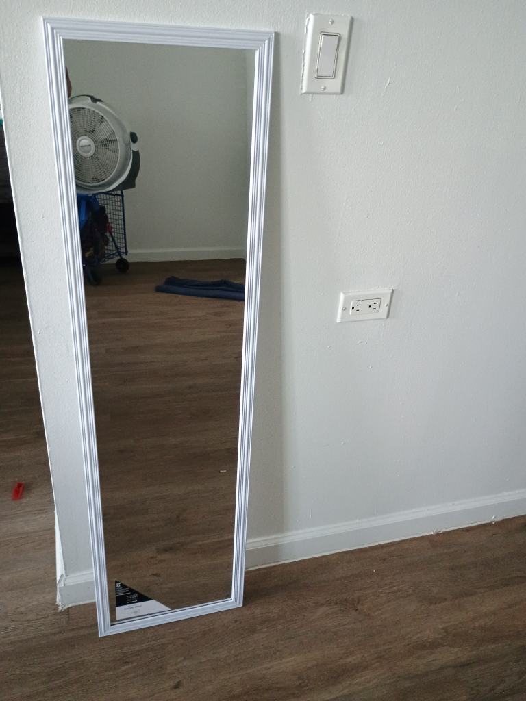 Full Length White Framed Mirror
