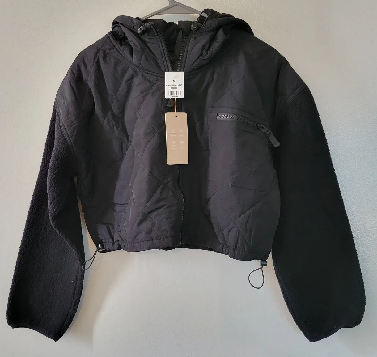 NEW - Love Tree - Black Quilted Jacket - Size M thumbnail