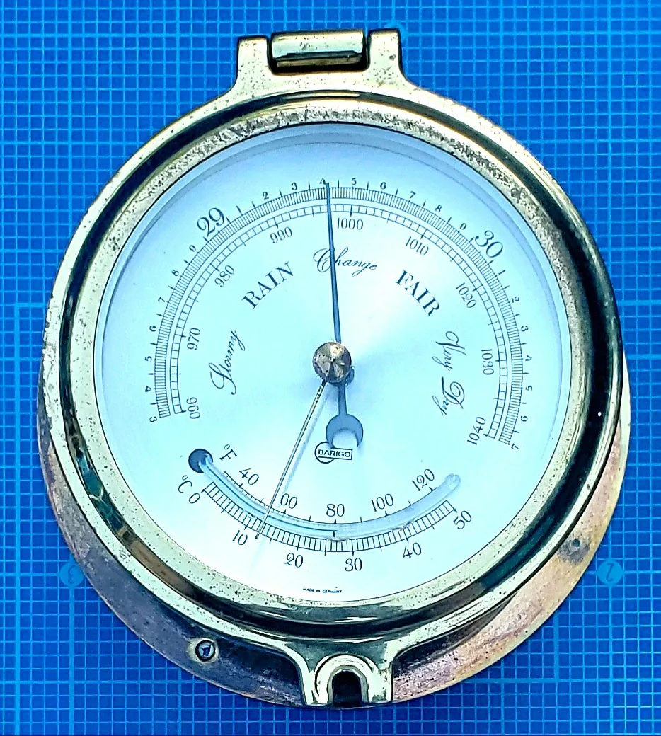 Barigo Brass Marine Barometer with Thermometer thumbnail