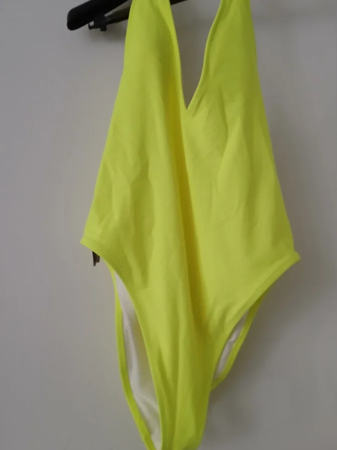 Yellow Halter One-Piece Swimsuit Aerie thumbnail