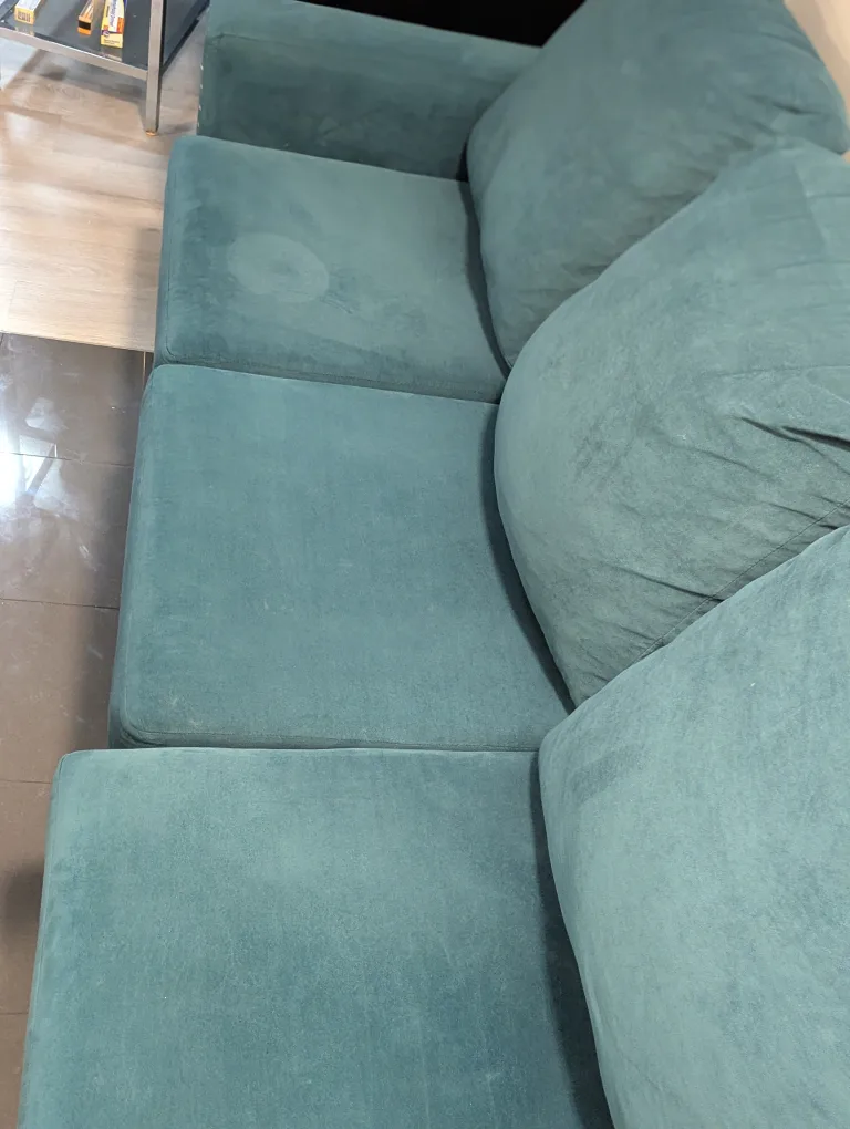 Teal Loveseat with Silv Studs thumbnail