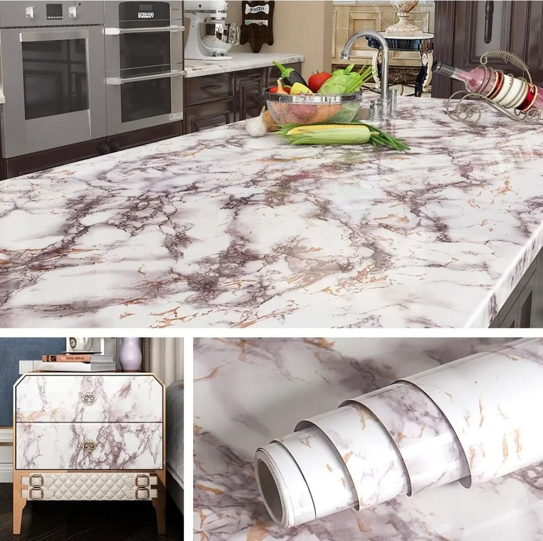 36"x197" Marble Contact Paper – Extra Wide Waterproof Wrap thumbnail