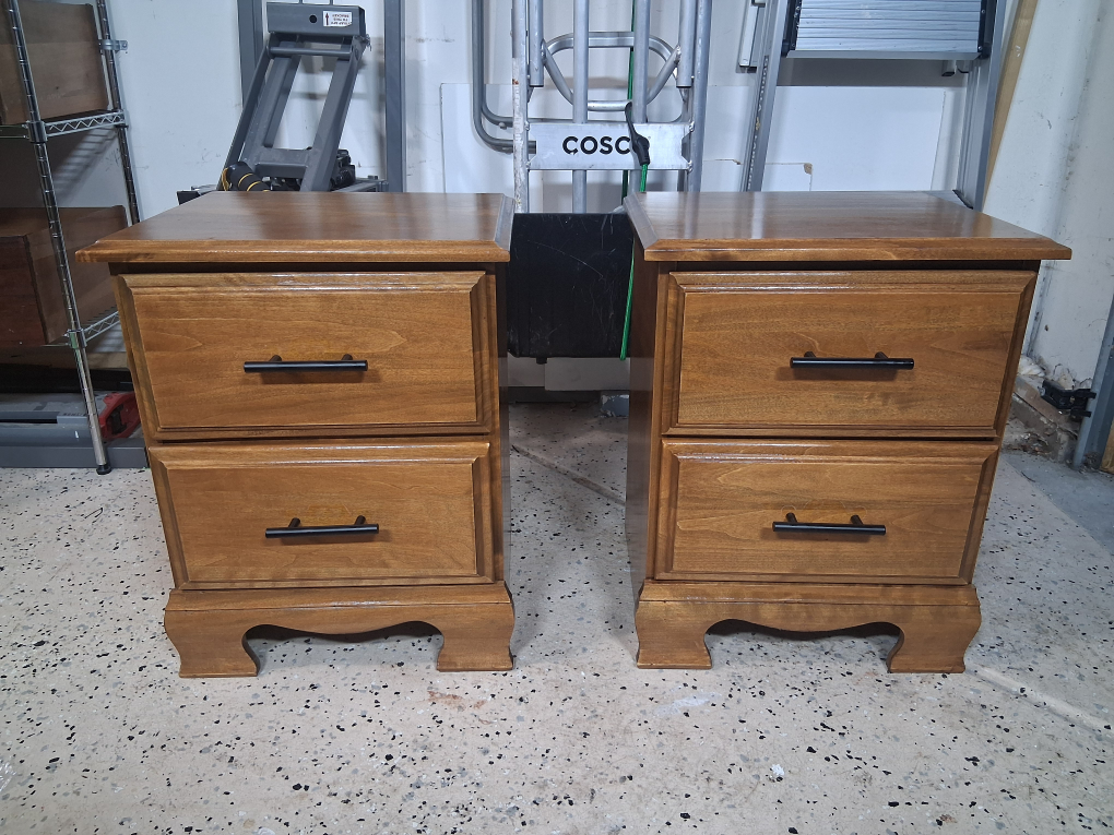 Pair of Wooden Nightstands - 2 Drawers