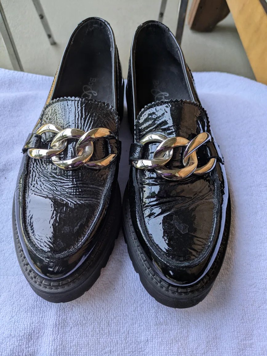 Bos & Co. Black Patent Leather Loafers thumbnail