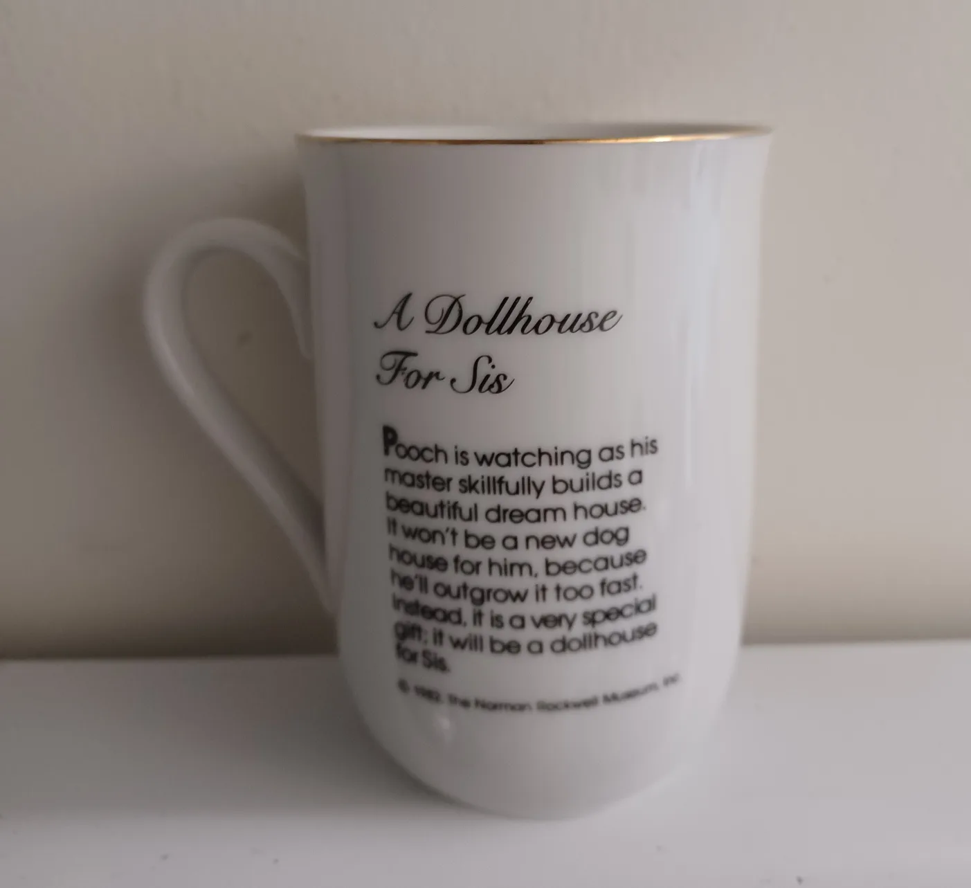 Set of 4 Vintage Gold rimmed Norman Rockwell Collector's mugs image indicator(7)