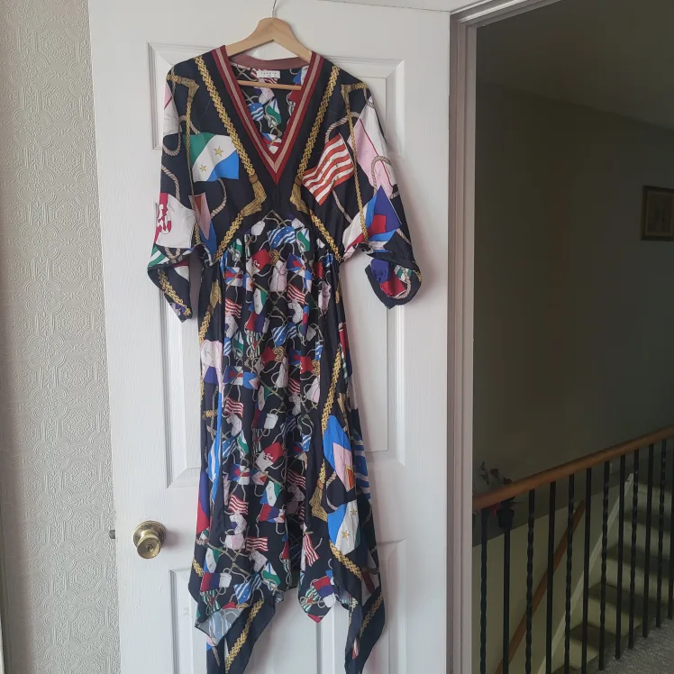 Sandro Paris Flag Print Dress - Size 36 thumbnail