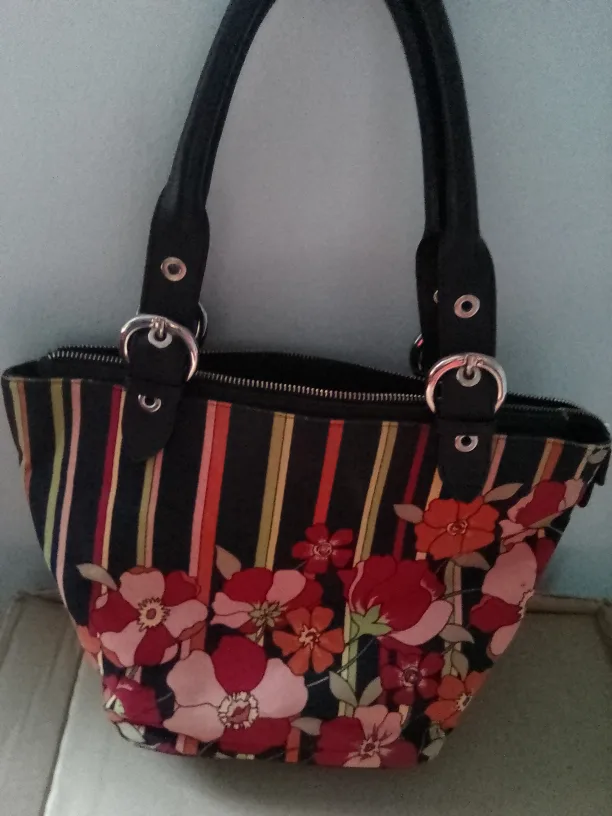 Talbots Floral Striped Tote Bag thumbnail