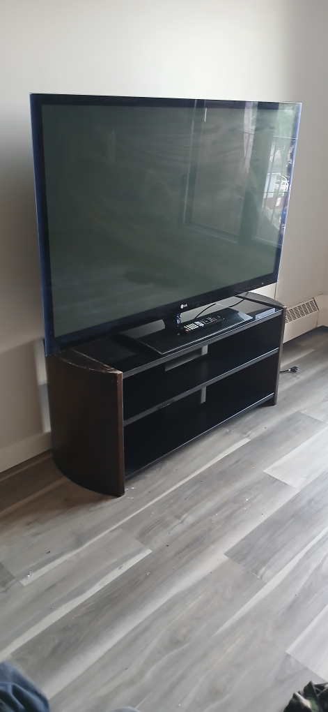 55" LG TV & WOOD and GLASS TV Stand $80 for  both