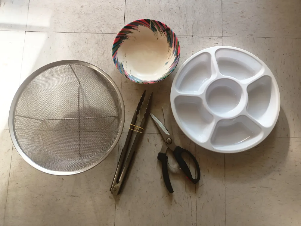 Kitchen Tools: Bowl, Strainer, Serving Tray, Tongs 🧡 thumbnail