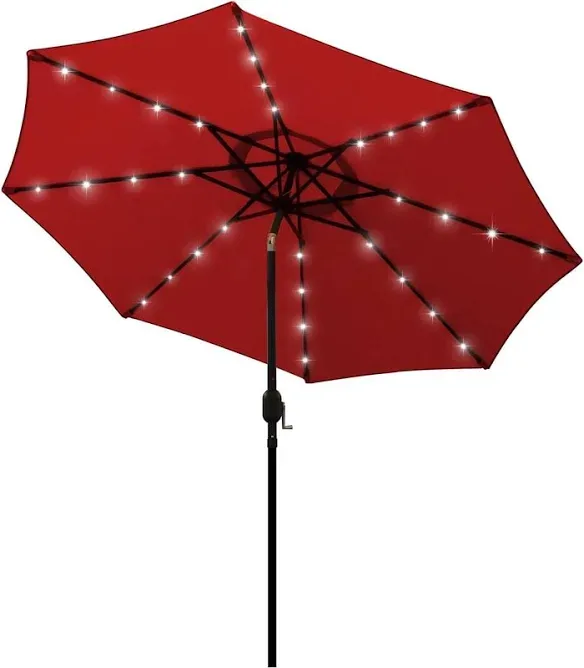 Red Solar Lighted LED Patio Umbrella thumbnail