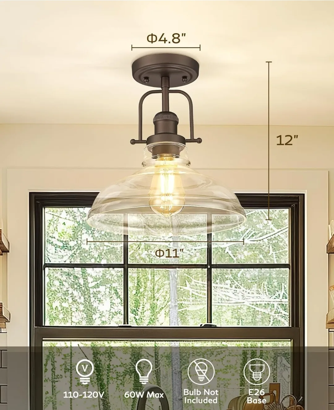 FEMILA Flush Mount Ceiling Light Fixture thumbnail