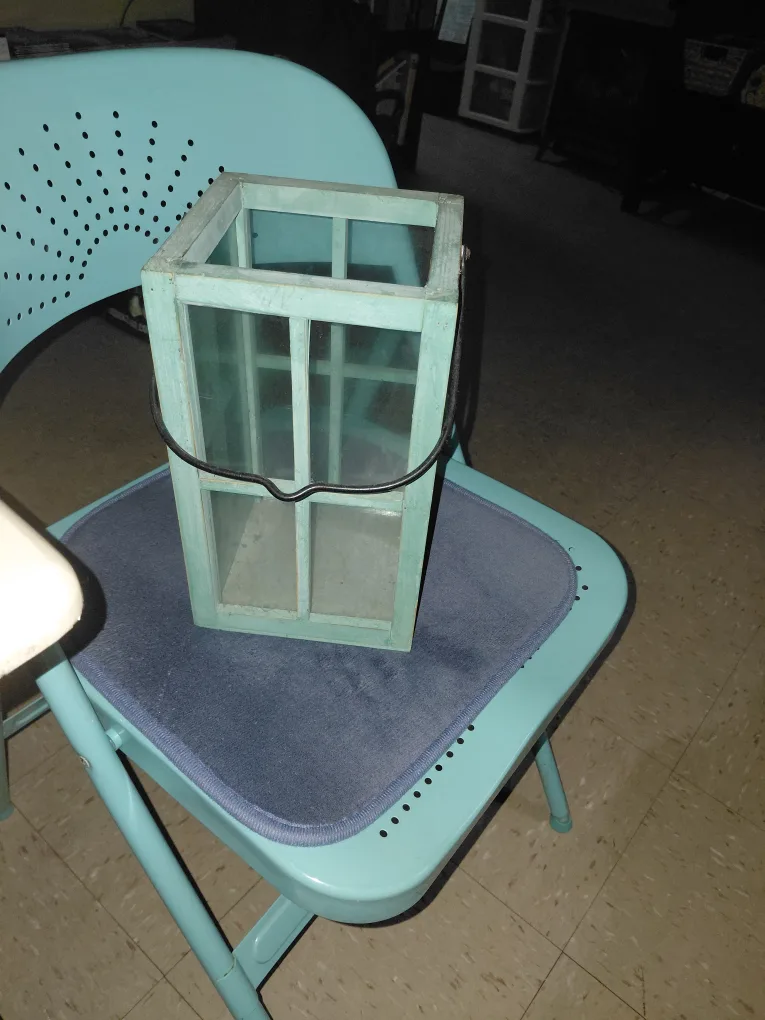 A pair of teal Wooden Lanterns thumbnail