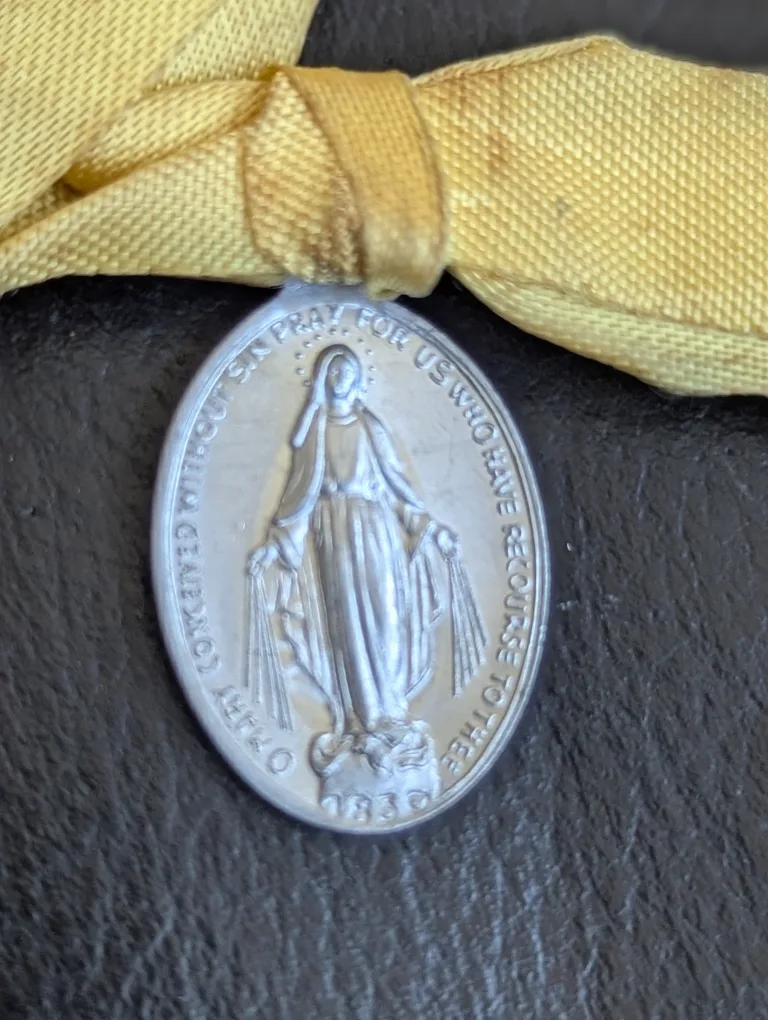 1934 Religious Medal with Yellow Ribbon thumbnail