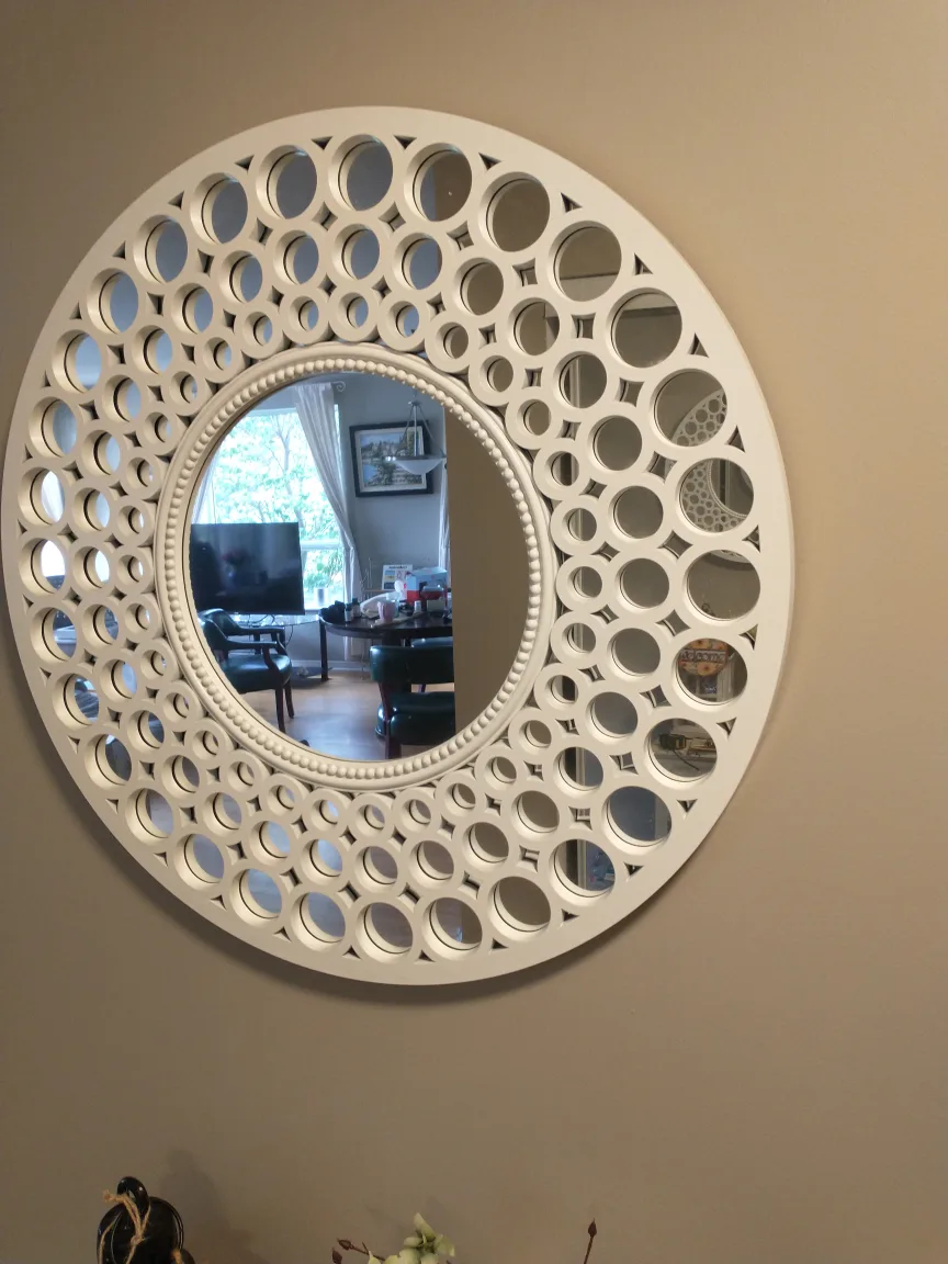 Round White Decorative Wall Mirror thumbnail