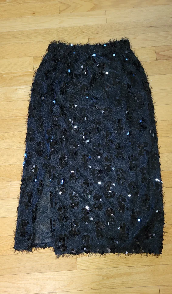 Black Sequin Skirt Size Small to Medium thumbnail