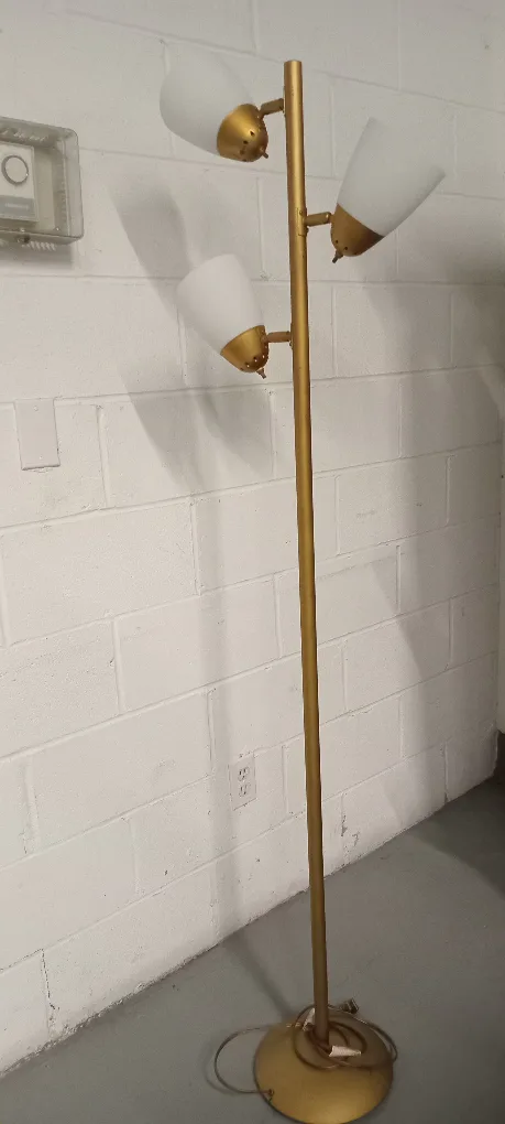 Gold Floor Lamp with 3 Adjustable Lights thumbnail