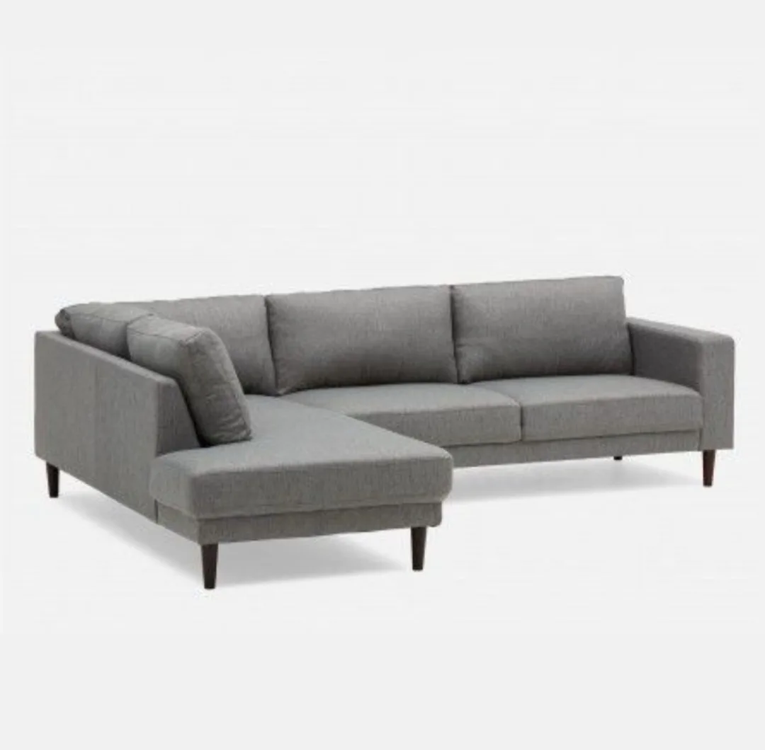 Mid Century Inspired Gray Sectional L Shape Sofa (Free Delivery) thumbnail