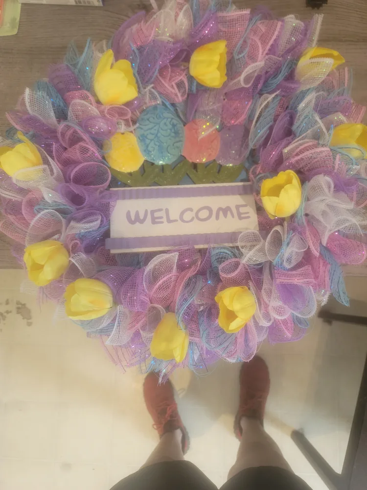 Welcome Easter Wreath - Tulips & Eggs thumbnail