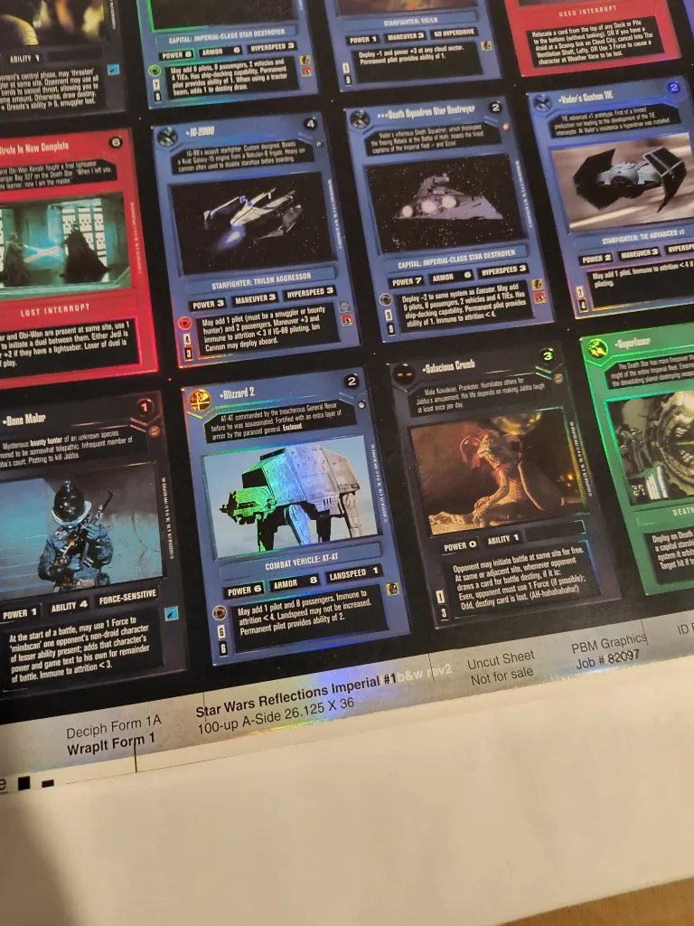 STAR WARS Card Game - 3 FOIL Uncut Card Sheets image indicator(6)