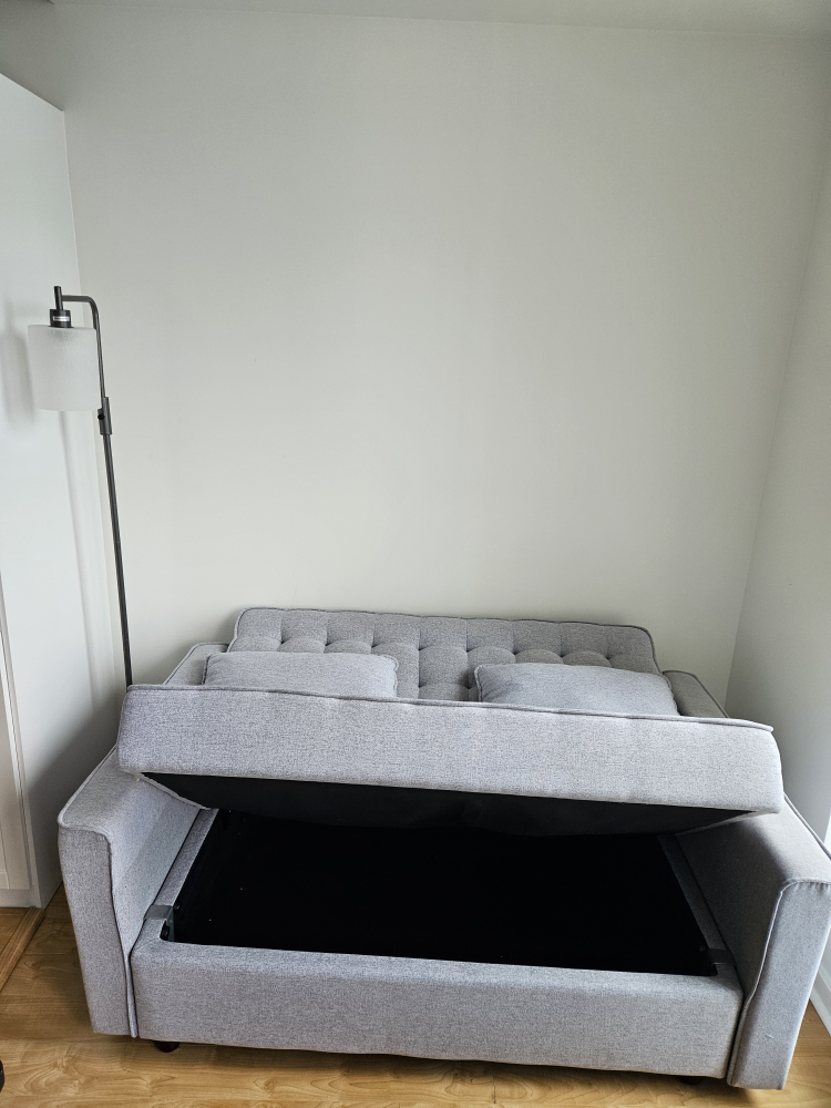 Grey Sofa Bed with Storage - photo 3