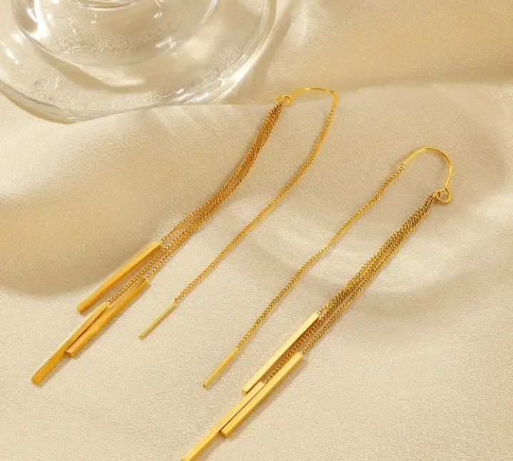 Gold tone Dangle Earrings - New - photo 4