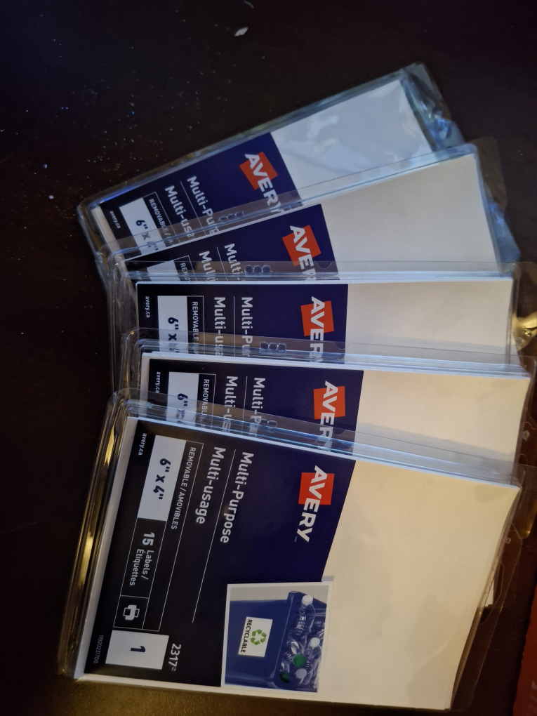 🇨🇦 Five 6x4 Avery labels