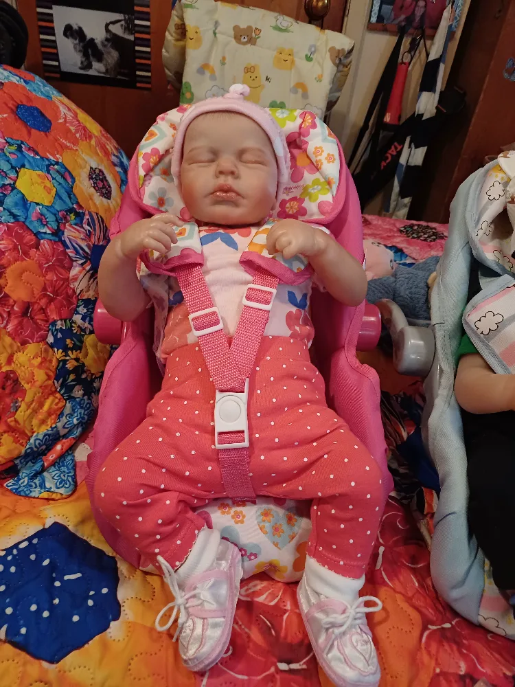 19 inch reborn doll soft body eyes closed thumbnail