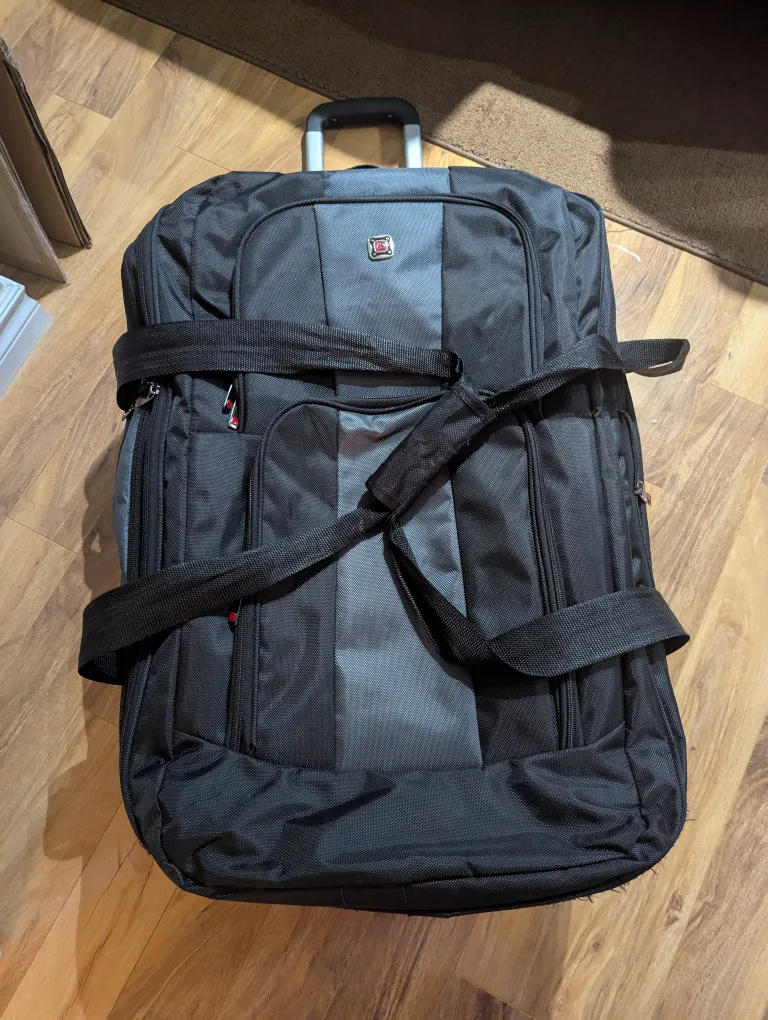 Black  and grey Rolling Duffel Bag image indicator(7)