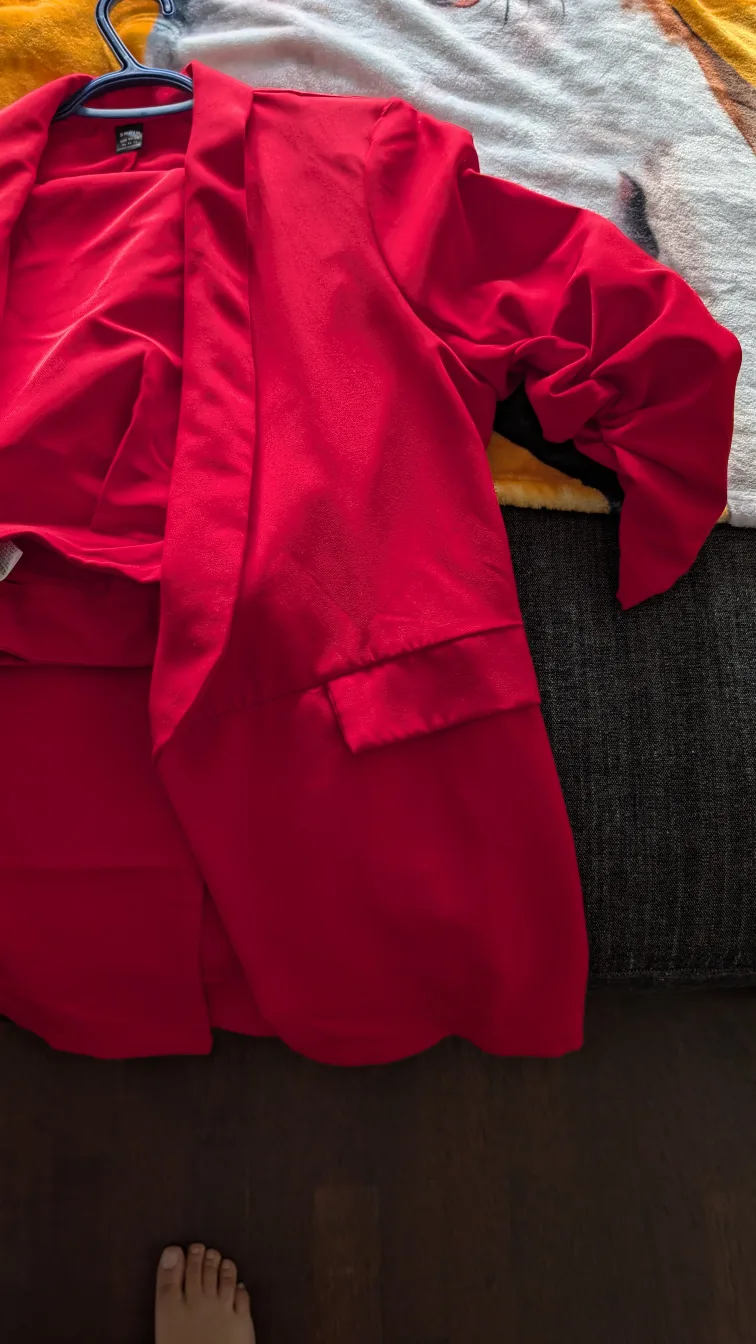 Shein Red Blazer - Size 1X and pant suit thumbnail