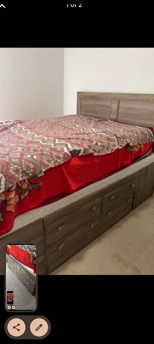 Bedroom Set - Dresser, Bed Frame with Storage