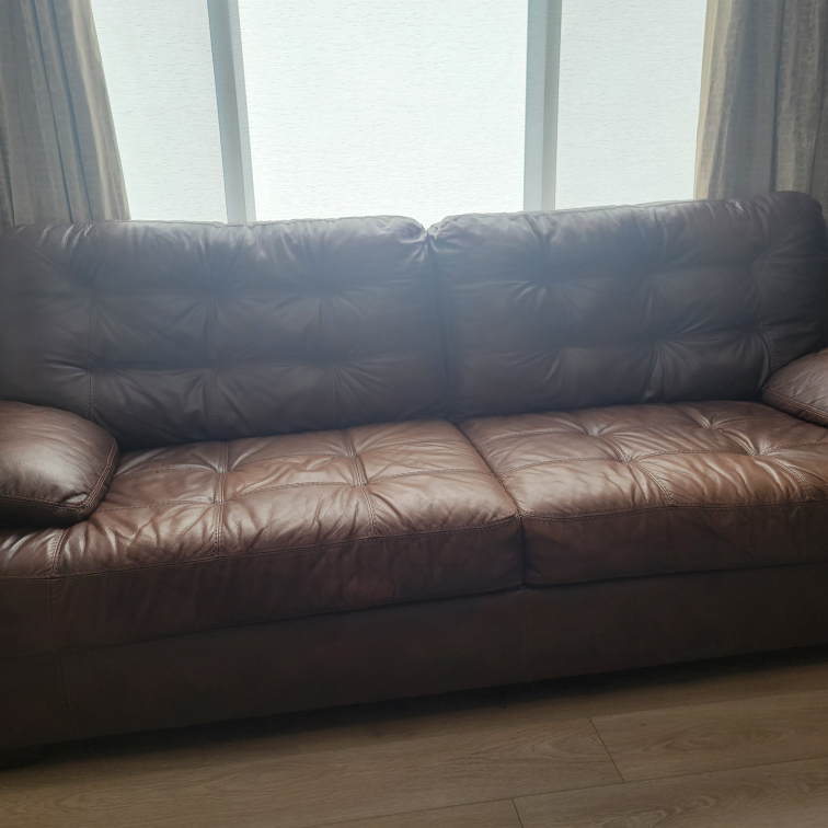 Brown Leather Sofa - Gently Used