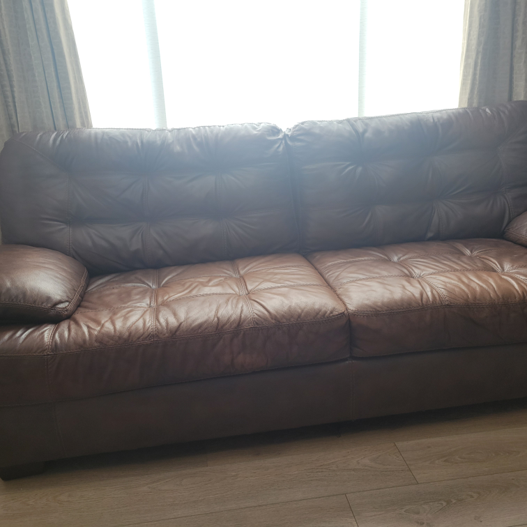 Brown Leather Sofa - Gently Used - photo 2