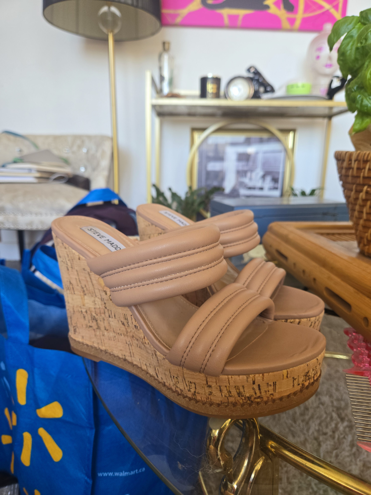 Steve Madden Cork Wedge Sandals 8.5 Women