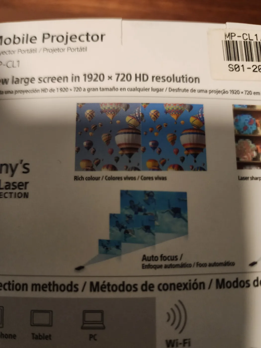 Sony MP-CL1 HD Laser Mobile Projector image indicator(5)