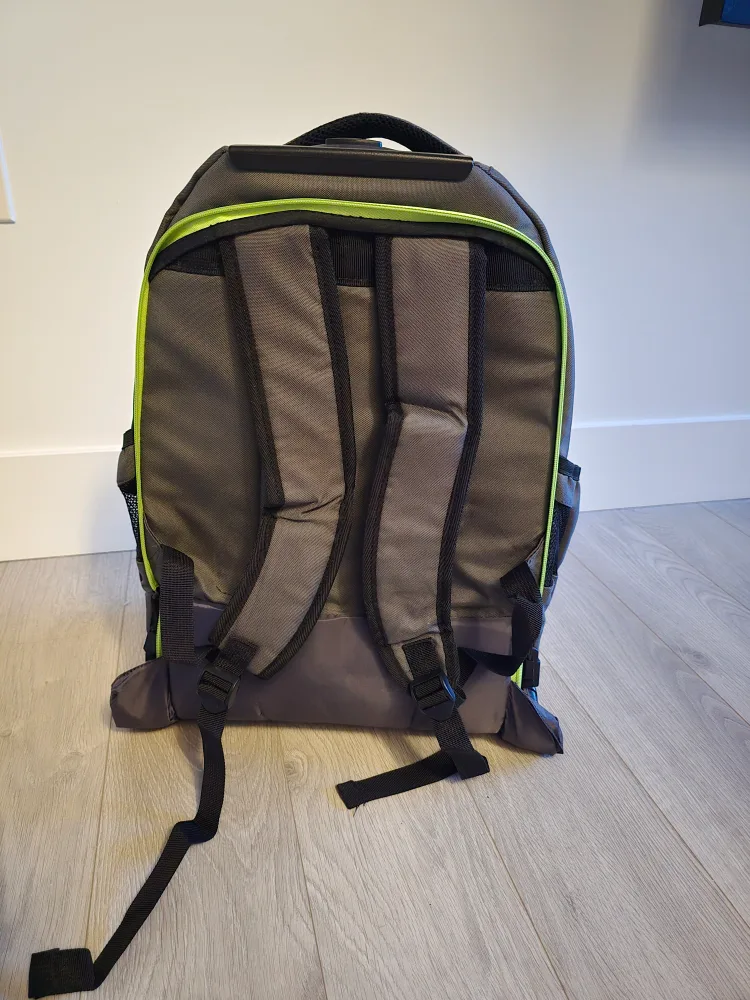 Rolling Backpack - Grey with Green Trim image indicator(3)