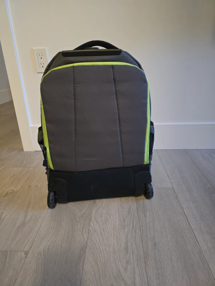 Rolling Backpack - Grey with Green Trim image indicator(4)