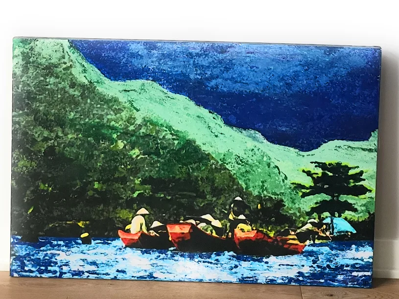 Original Ingrid Dion painting of an Asian Coast. 24 x 36 inches image indicator(2)