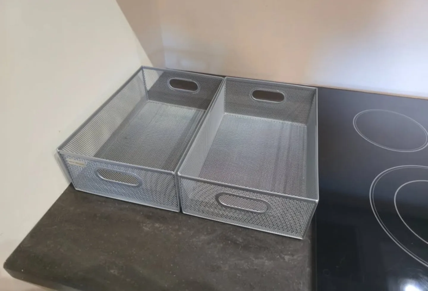 2 Metal Mesh Storage Baskets – Matching Set – Sturdy and Stylish thumbnail