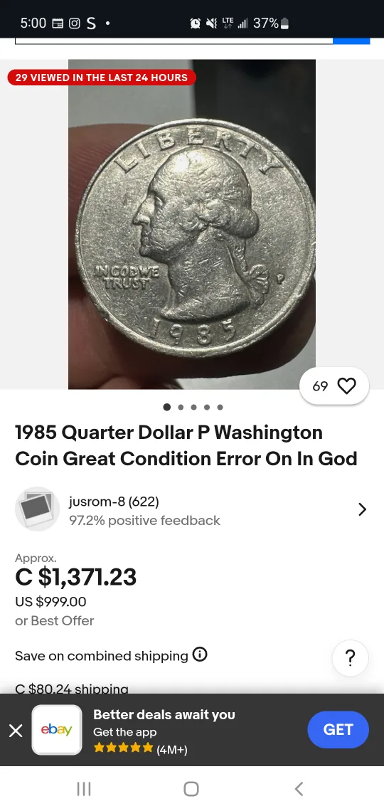 1985 USA quarter thumbnail