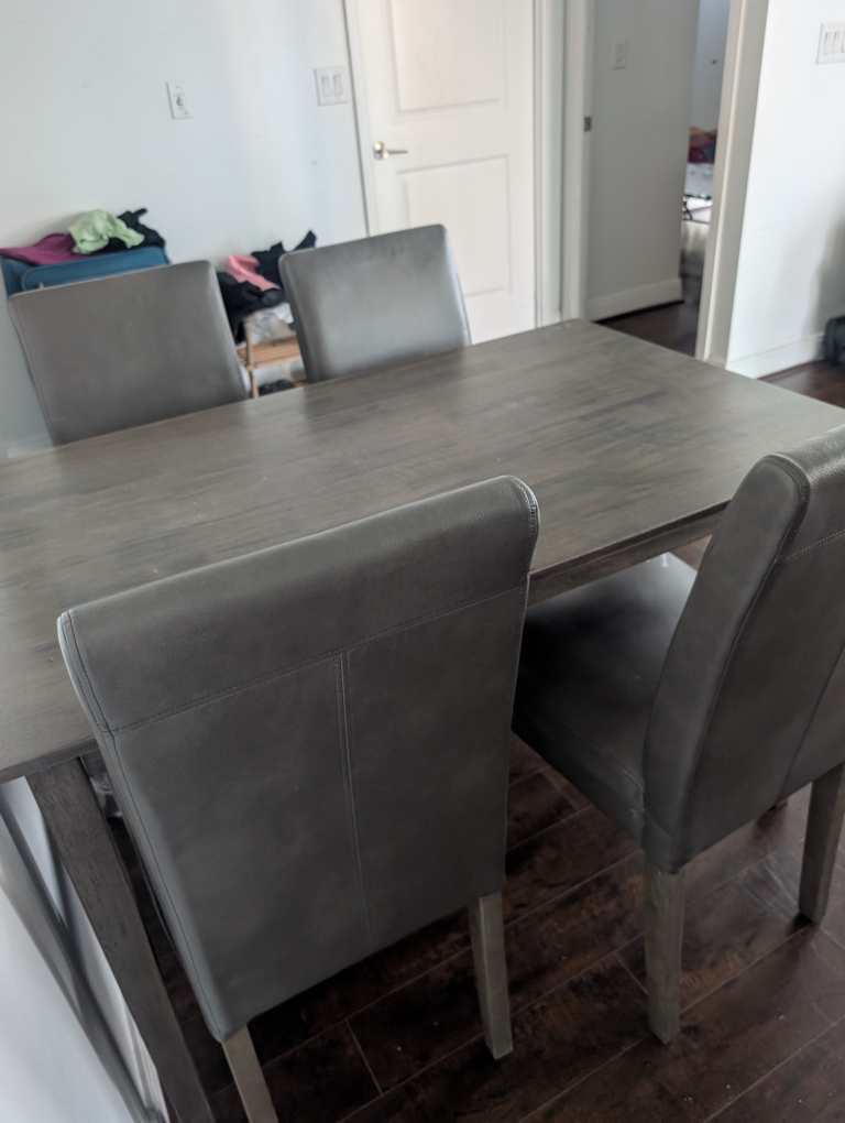 Dining Table with Four Chairs - Grey - photo 4