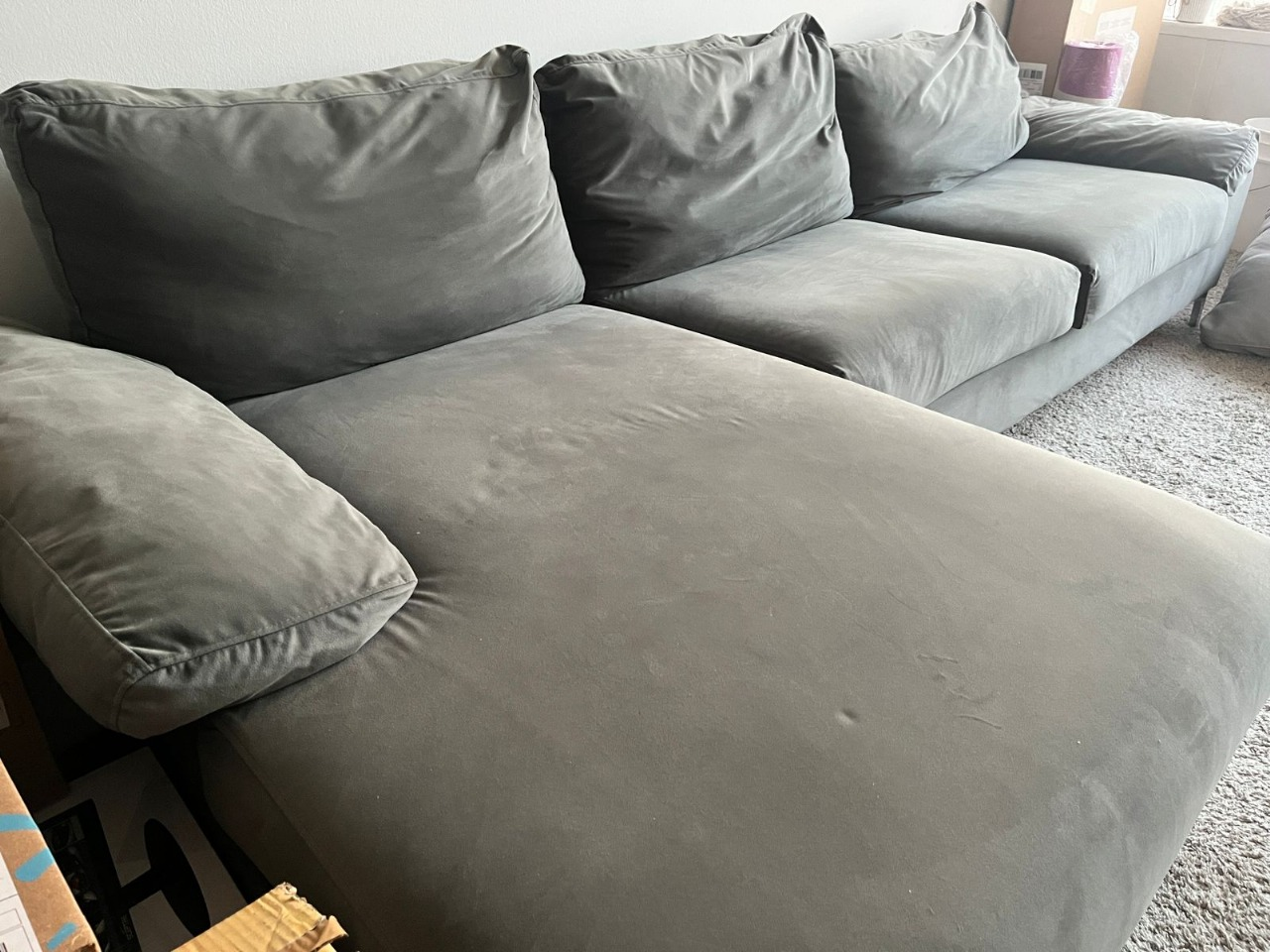 Gray Sectional L Sofa - photo 4