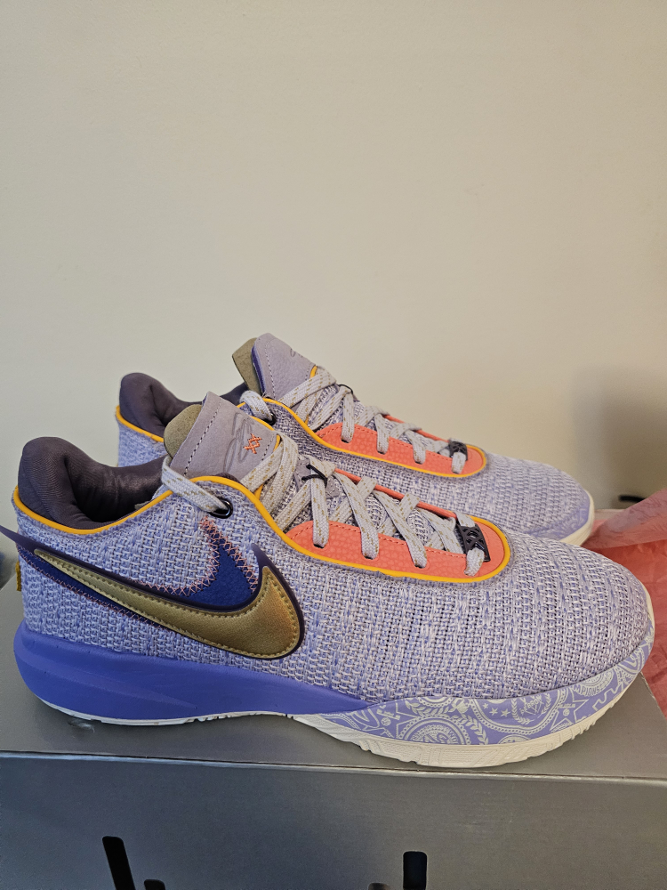 Nike LeBron 20 basketball shoe violet frost brand new