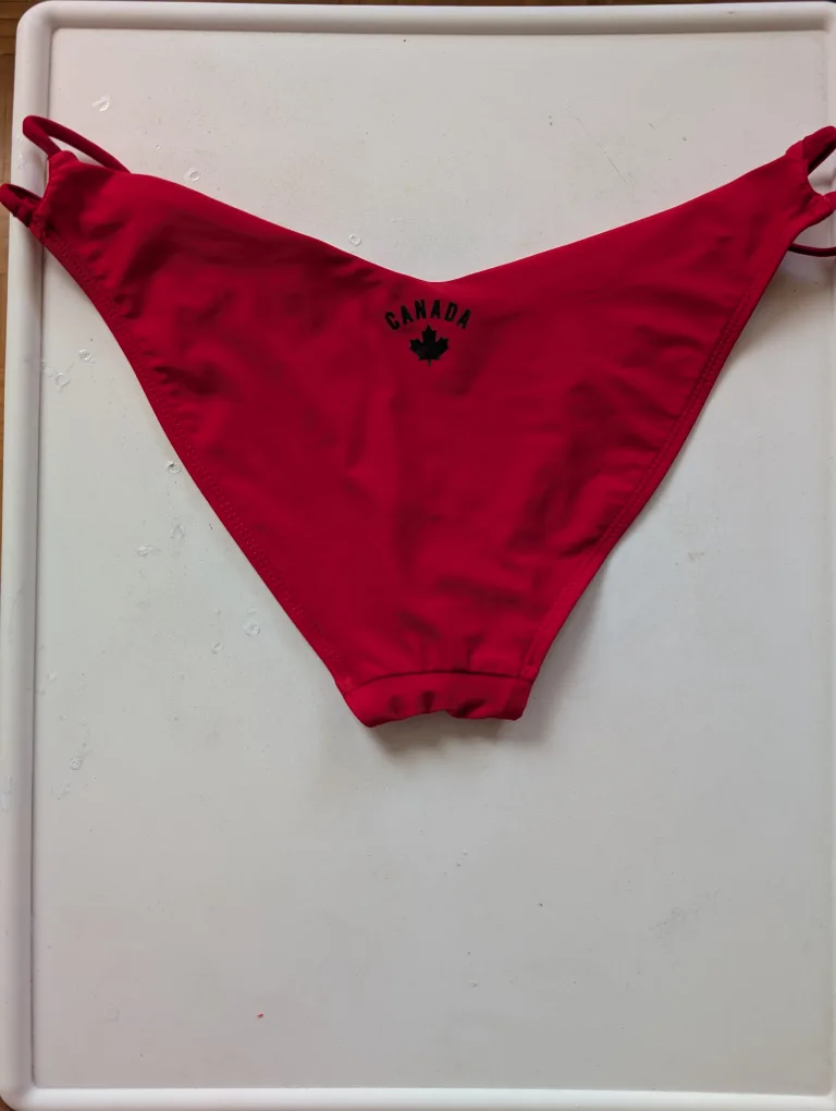 Red Canada Swim Bikini Bottom S/M ❤️👙 image indicator(2)