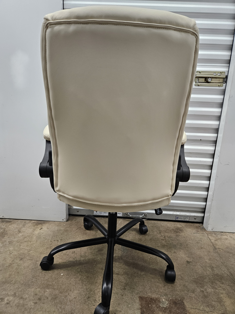 Cream Leather Executive Office Chair - photo 2