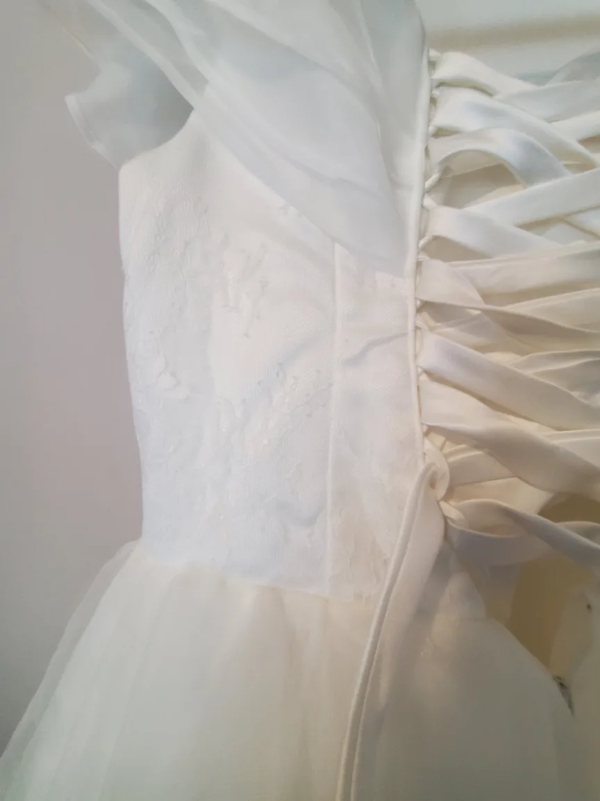 White Wedding Dress with Lace-up Back thumbnail