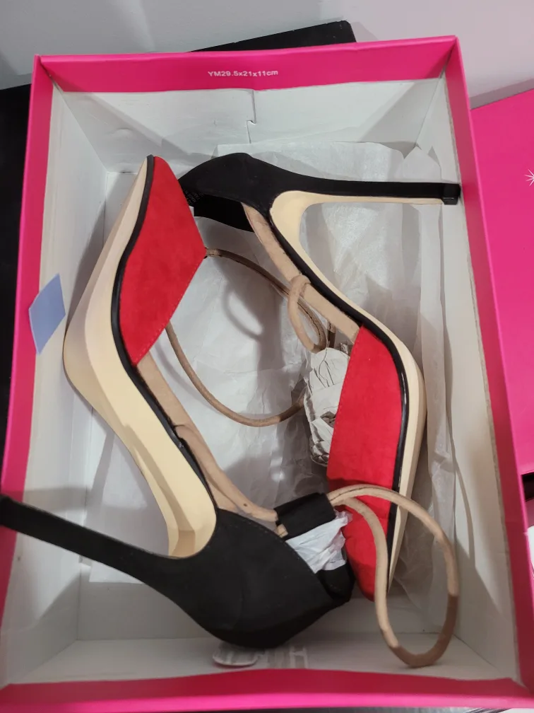 ShoeDazzle Donatella Red Multi Pumps - Size 9 thumbnail