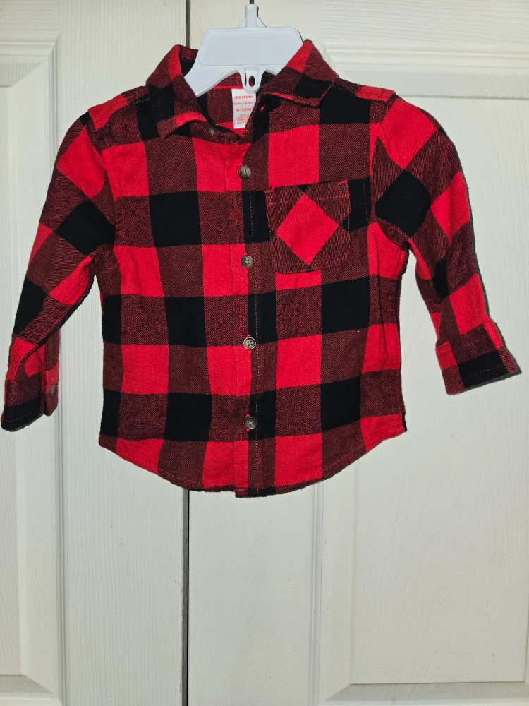 Joe Fresh Red Plaid Boys Top thumbnail