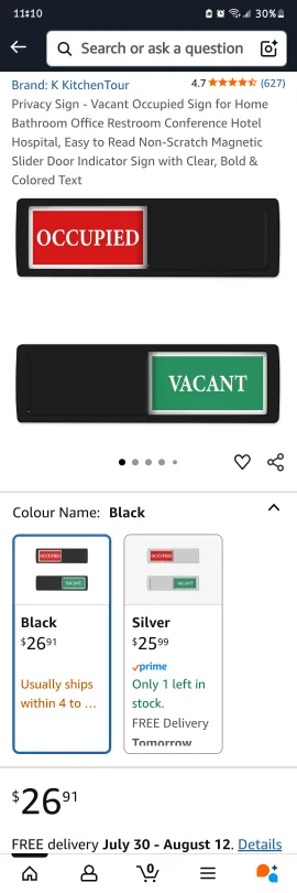BNIB 5pcs Vacant/Occupied Privacy Sign image indicator(3)